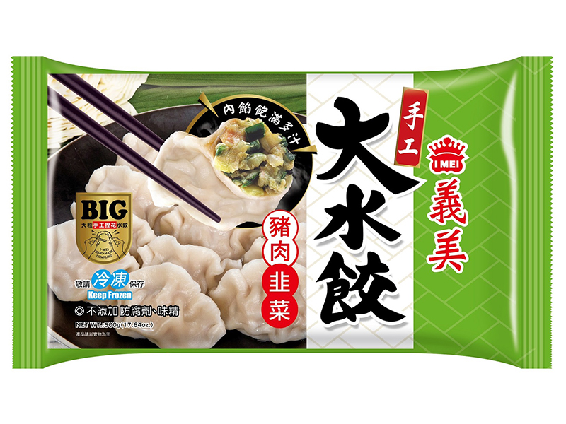 義美手工大水餃-豬肉韭菜500g-團購