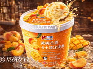 小美-黃桃芒果卡士達冰淇淋1L