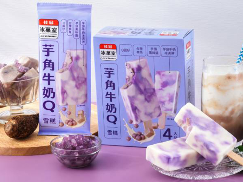 桂冠冰菓室-芋角牛奶Q雪糕380g-團購