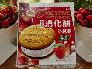 義美-消化餅冰淇淋草莓70g