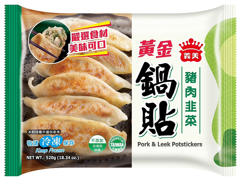 義美-黃金鍋貼豬肉韭菜520g-團購